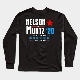 Vote Nelson Muntz 2020 Simpsons Election (White) Long Sleeve T-Shirt